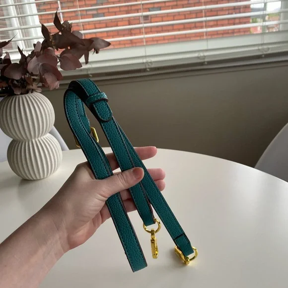 Vegan Leather Adjustable Turquoise Bag Strap - Picture 4 of 10